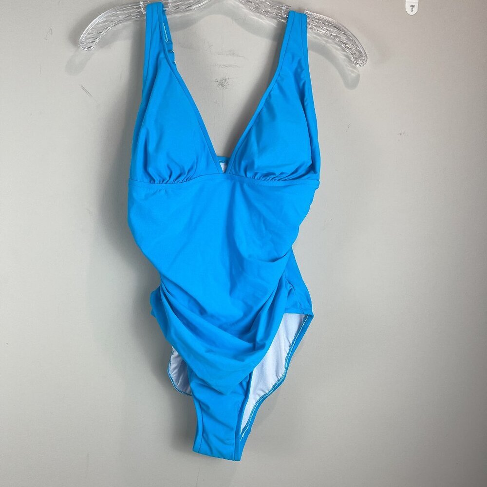 NWT Macy's Blue one piece swimsuit Size 10